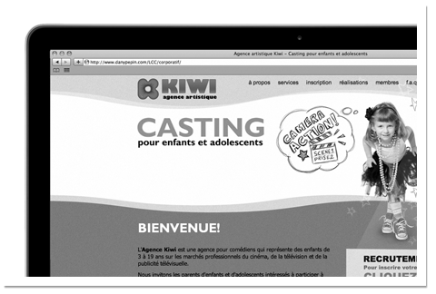 Site web Agence artistique kiwi